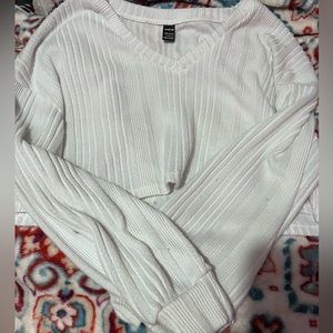 large white cropped sweater!